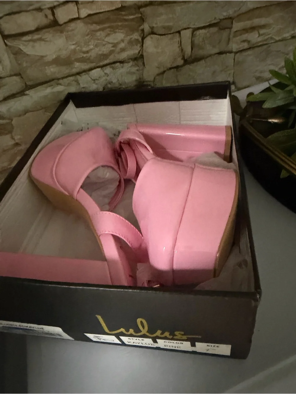 Lulu's Glossy Bubblegum Pink Platform Block Heel Sandals